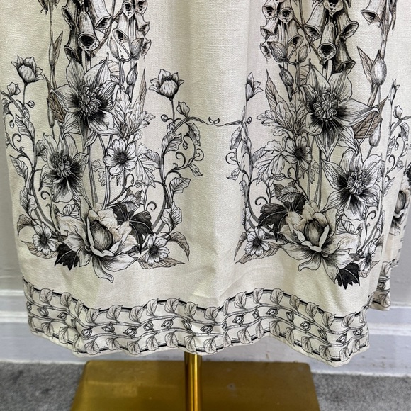 NWT Max Studio London Linen Blend Floral Midi Skirt | Size L - Picture 5 of 12